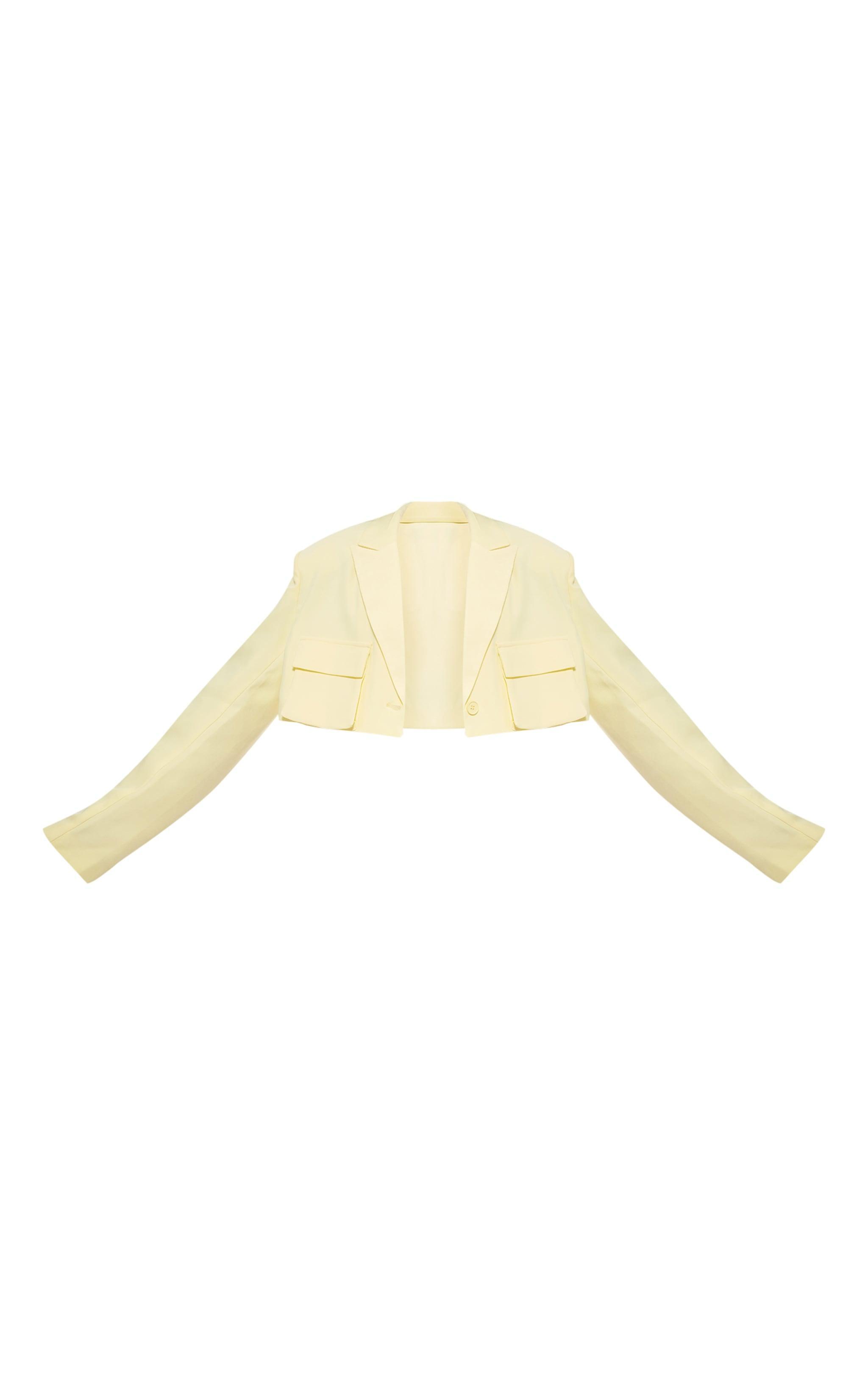 Lemon Pocket Detail Super Cropped Blazer Product Image