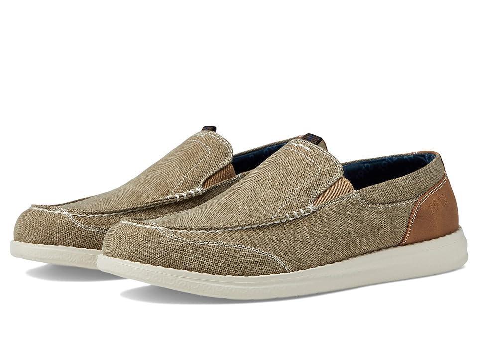 Nunn Bush Brewski Canvas Moccasin Toe Venetian Slip-On (Stone) Men's Shoes Product Image