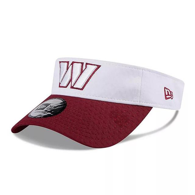 Mens New Era White/Burgundy Washington Commanders 2024 NFL Training Camp Adjustable Visor Product Image