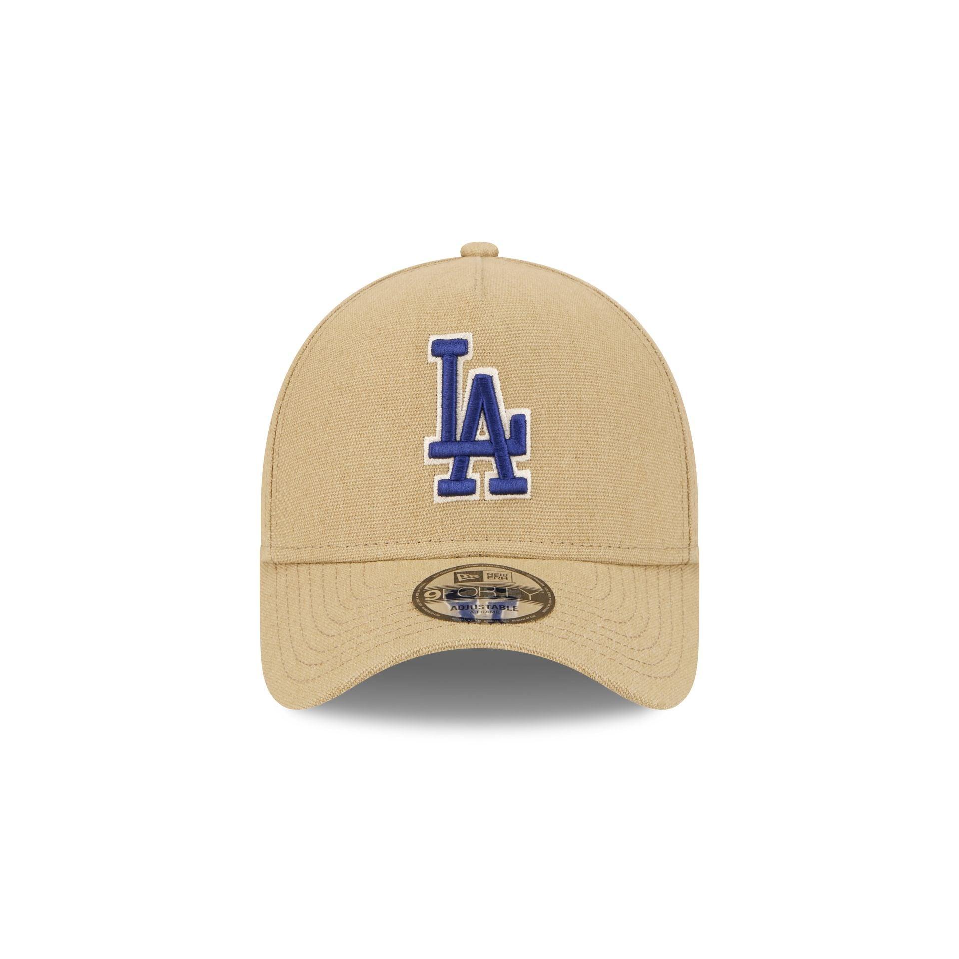 Los Angeles Dodgers Logo Essentials Khaki 9FORTY A-Frame Snapback Hat Male Product Image