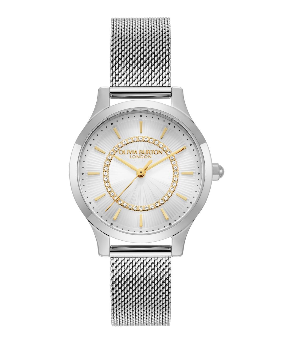 Olivia Burton Womens Wonder Lust Silver-Tone Stainless Steel Mesh Bracelet Watch 30mm - Silver Product Image