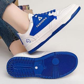 Color Block Lettering Platform Sneakers Product Image