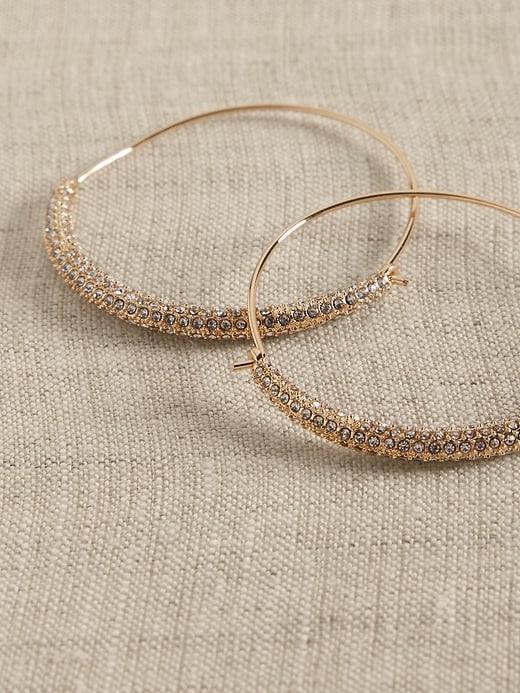 Pave Hoop Earrings Product Image