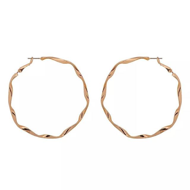 Emberly Gold Tone Oversized Twisted Hoop Earrings, Womens, None Product Image