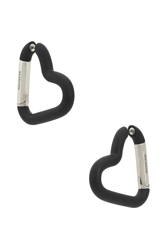 Balenciaga Love Clip Earrings in Black Product Image