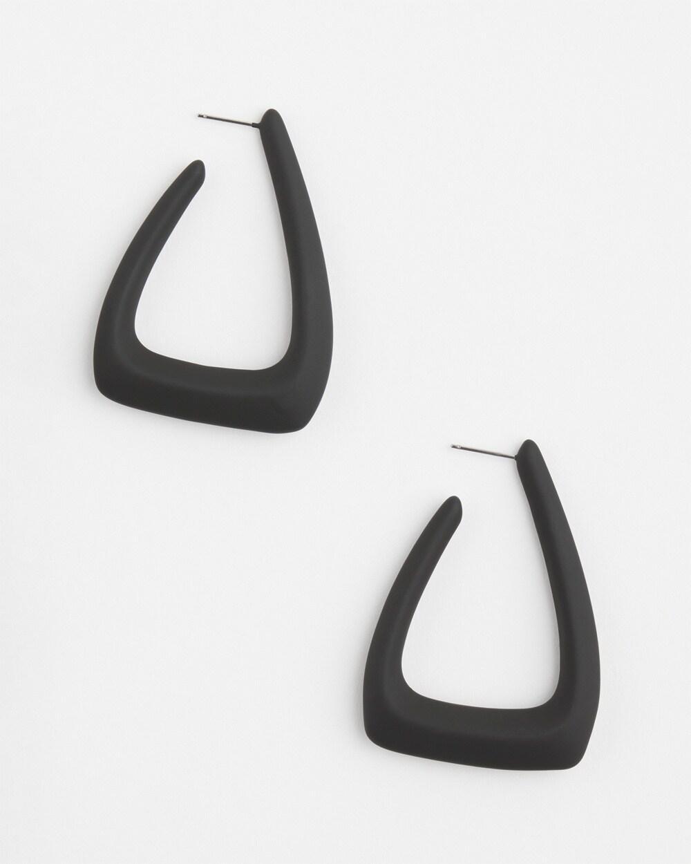 No Droop Black Coated Hoop Earring   Chico's - Black - Women Product Image