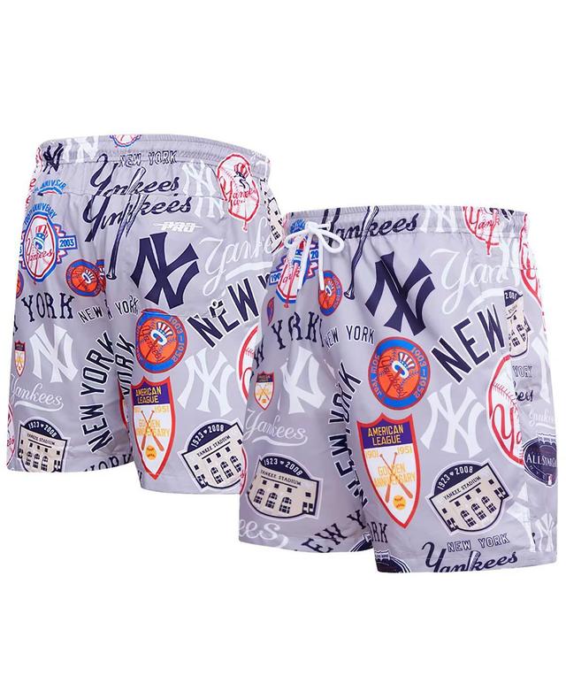 Pro Standard Mens Gray New York Yankees Toss Logo Woven Shorts Product Image