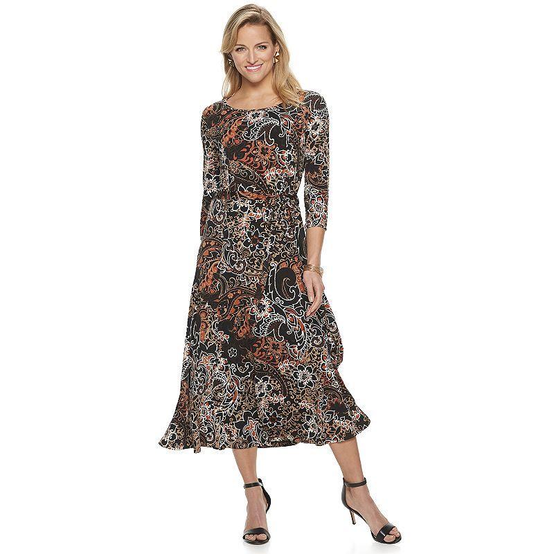 Womens Nina Leonard Print Midi Dress product image