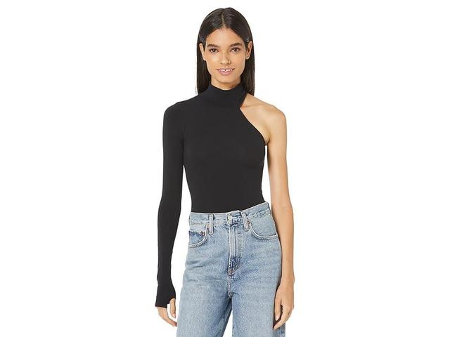 Womens One-Shoulder Turtleneck Bodysuit Product Image