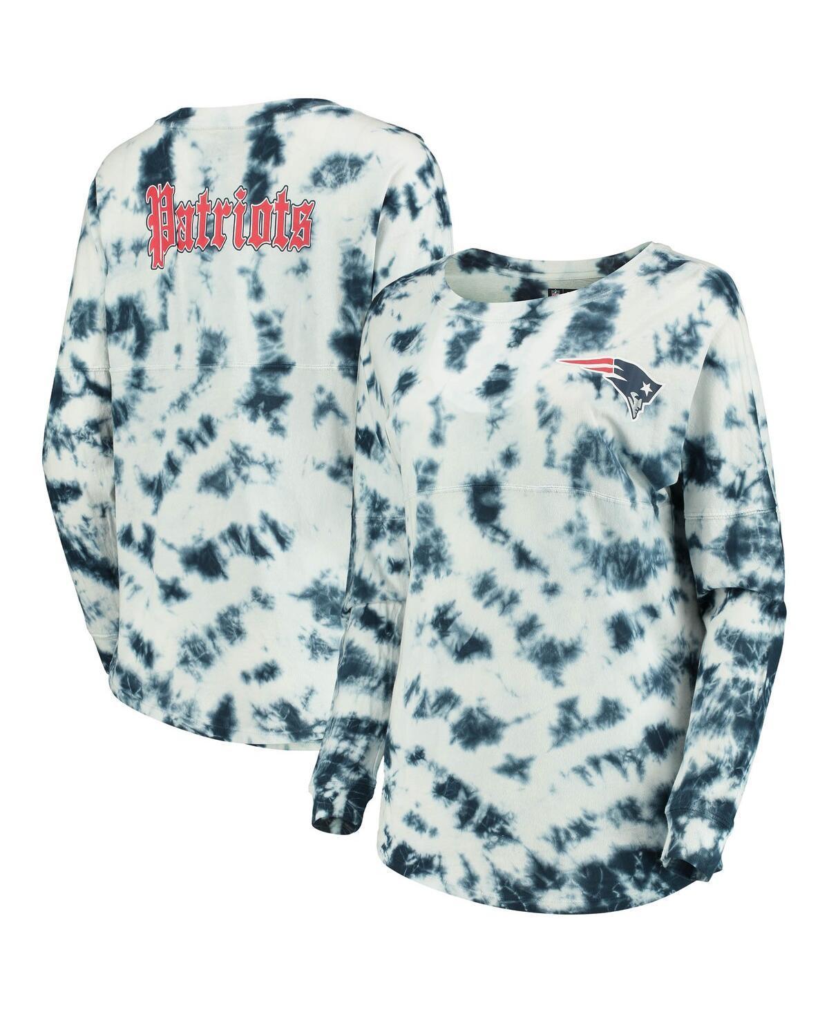 Womens New Era New England Patriots Tie-Dye Long Sleeve T-Shirt Blue Product Image