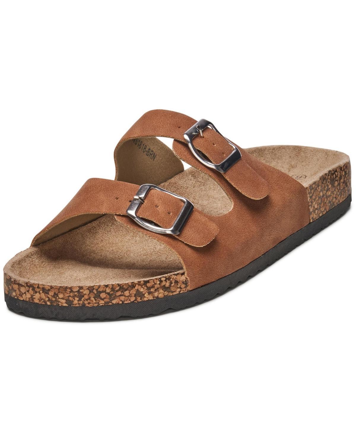 Alpine Swiss Mens Double Strap Casual Slides Flat Sandals Product Image