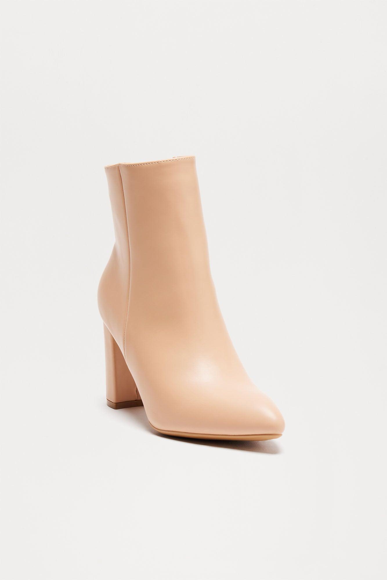 Niles Heeled Booties - Beige Product Image