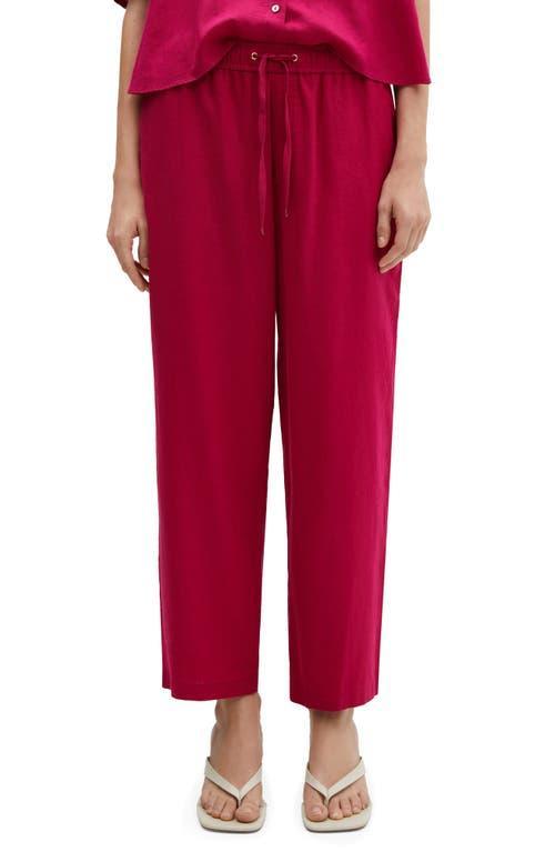 MANGO Drawstring Linen Blend Pants Product Image