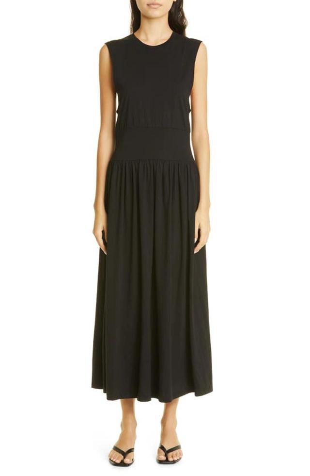 TOTÊME Sleeveless Cotton Tee Dress In Black Product Image