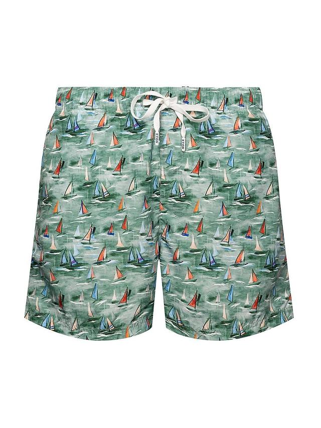 Mens Boat Print Swim Shorts Product Image