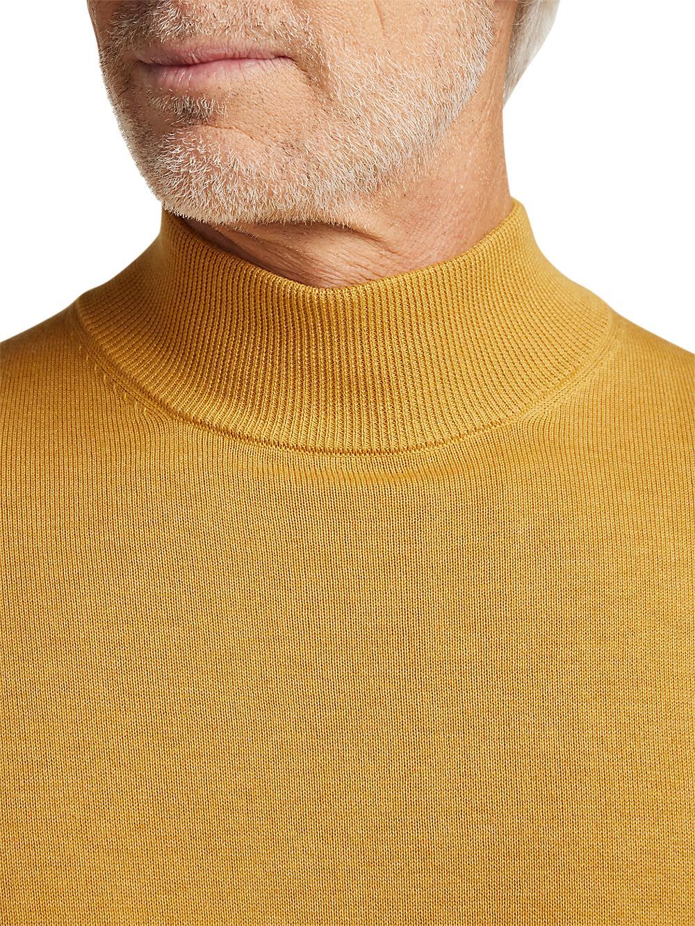 Supima Cotton Mock Neck Sweater - Mustard Product Image