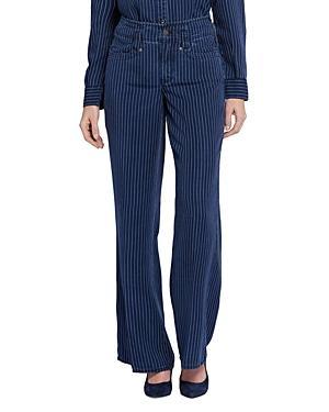 Nydj Teresa Striped Wide Leg Jeans in Dark Ocean Product Image