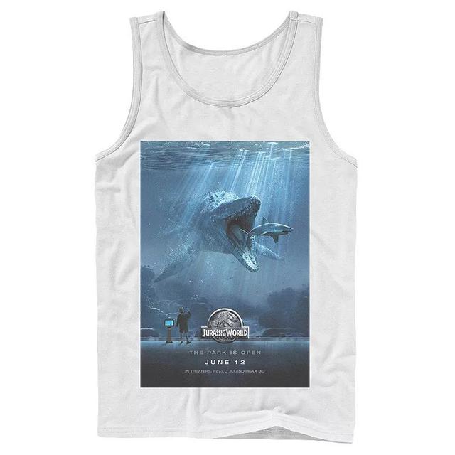 Mens Jurassic World Mosasaurus Movie Poster Tank Top Blue Product Image