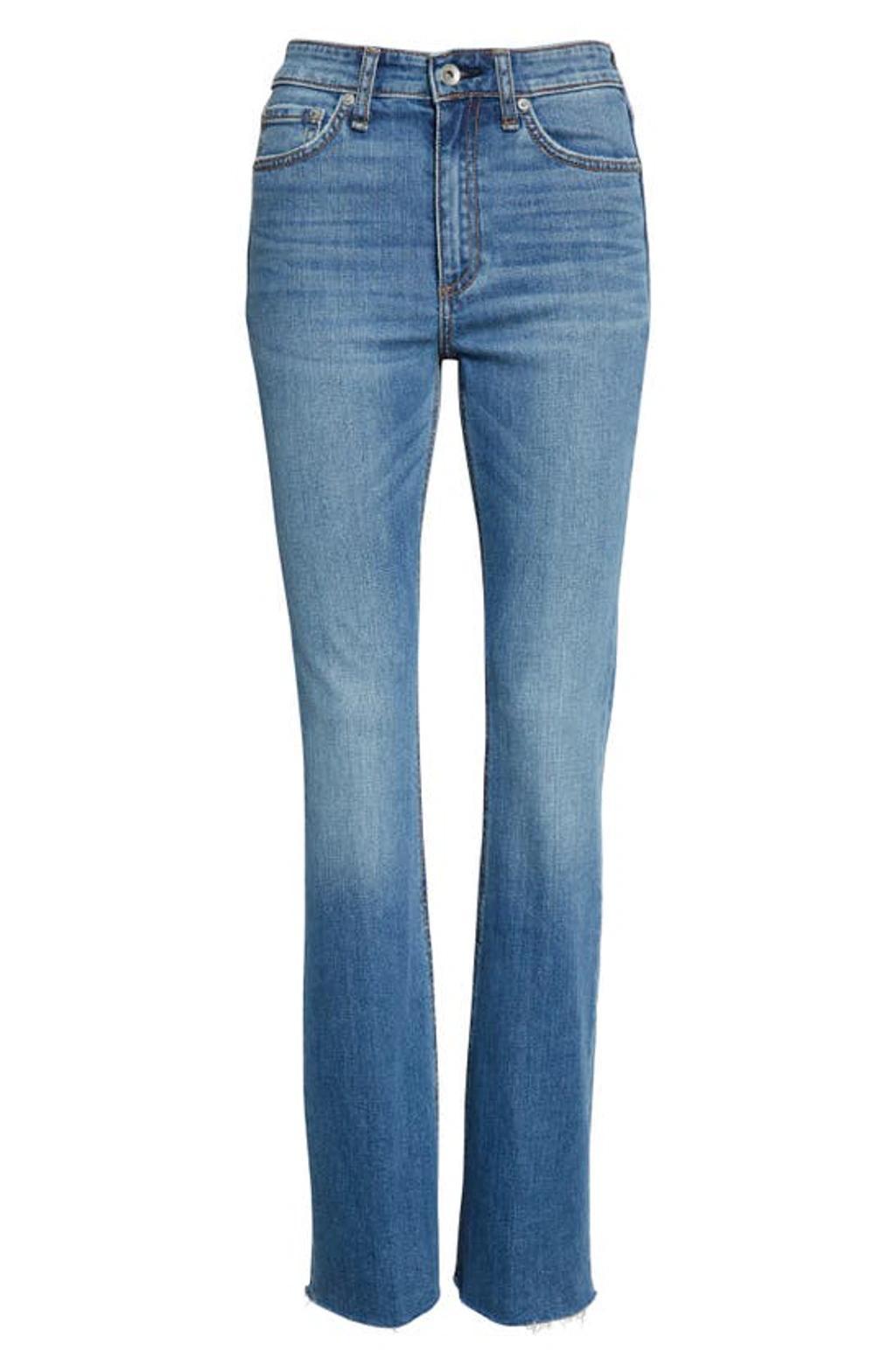 Nina High-rise Flared Stretch-denim Jeans In Clean Mick Product Image