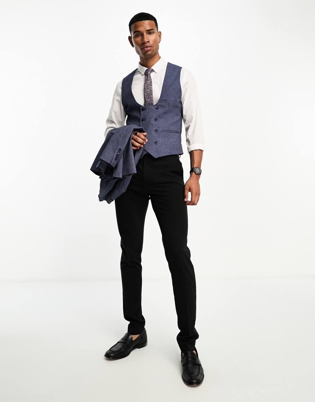 ASOS DESIGN wedding super skinny suit vest Product Image