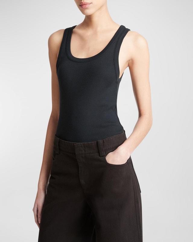 Scoop-Neck Ribbed Tank Top Product Image