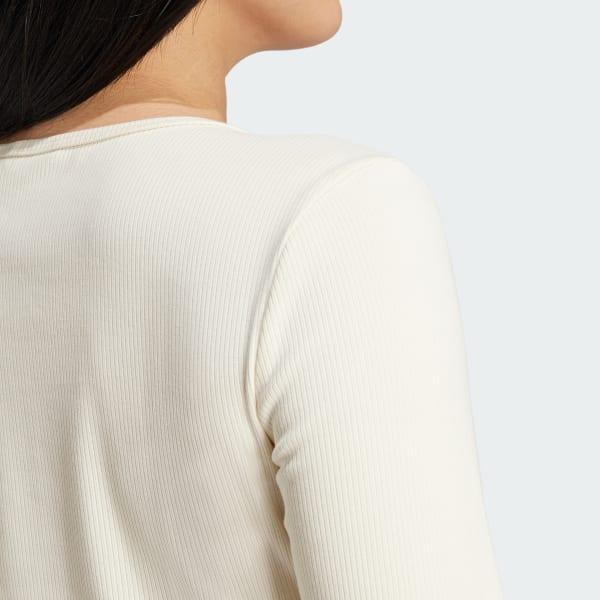 Essentials Ribbed Crop Long Sleeve Tee Product Image