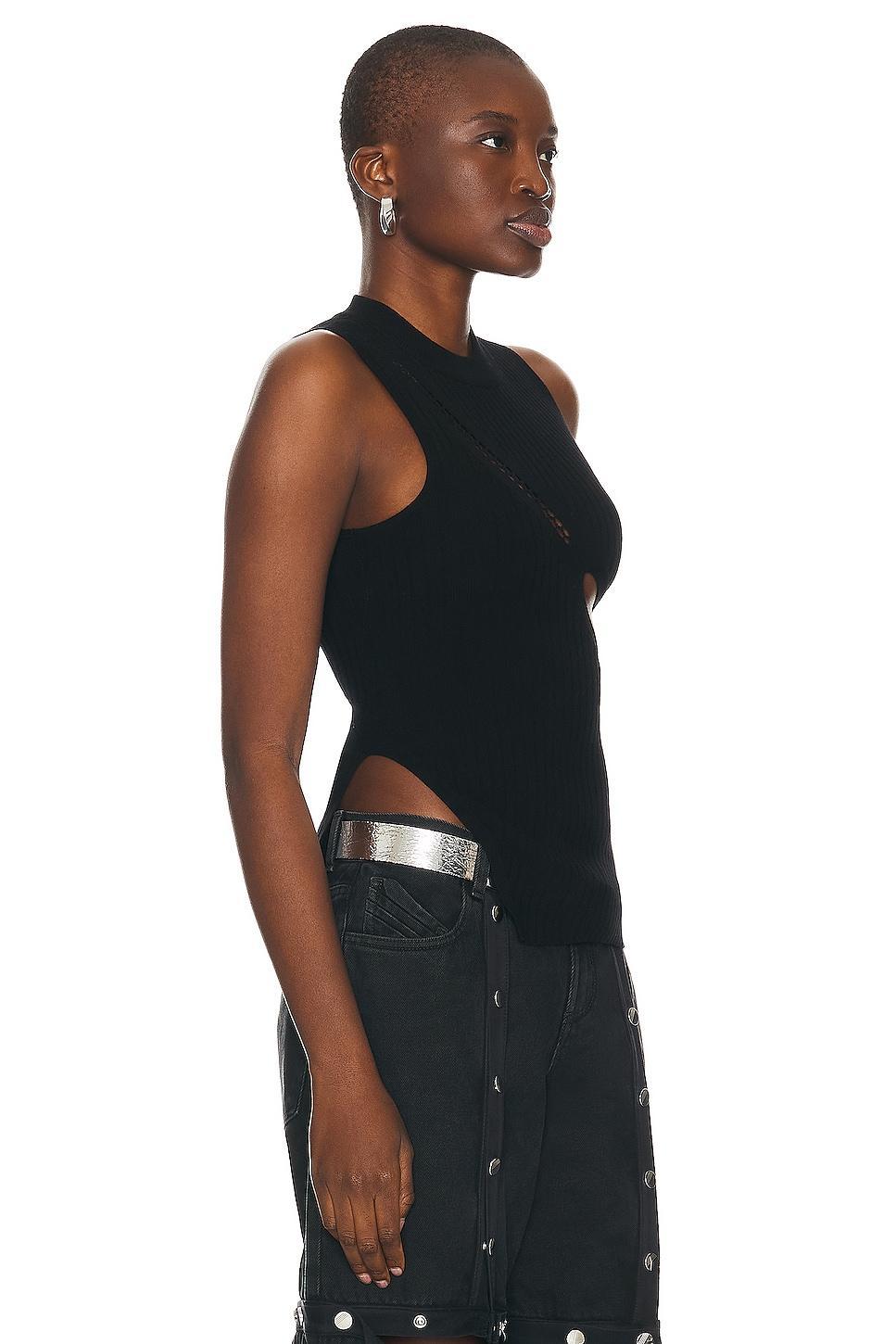 THE ATTICO Sleeveless Top Black. (also in 36, 38, 40, 42). Product Image