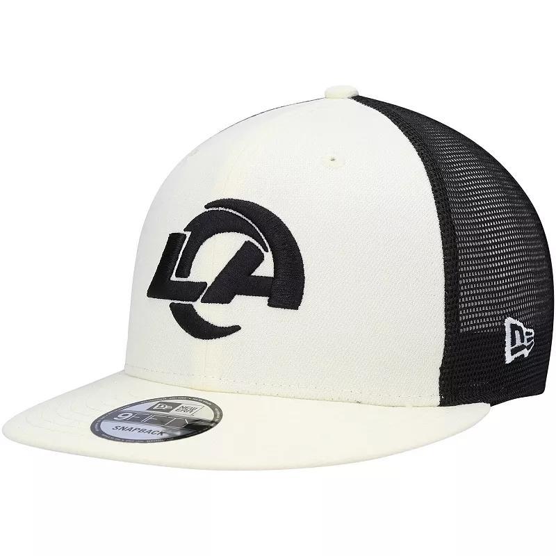 Mens New Era Cream Los Angeles Rams Chrome Collection 9FIFTY Trucker Snapback Hat - Cream Product Image