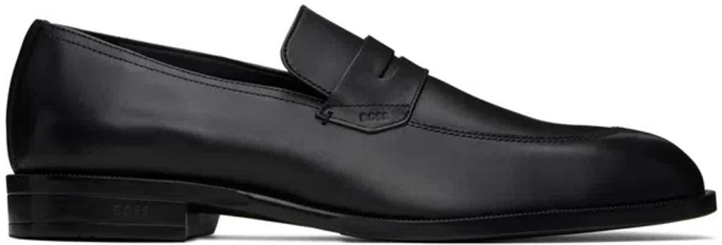 Black Leather Loafers In 001-black Product Image