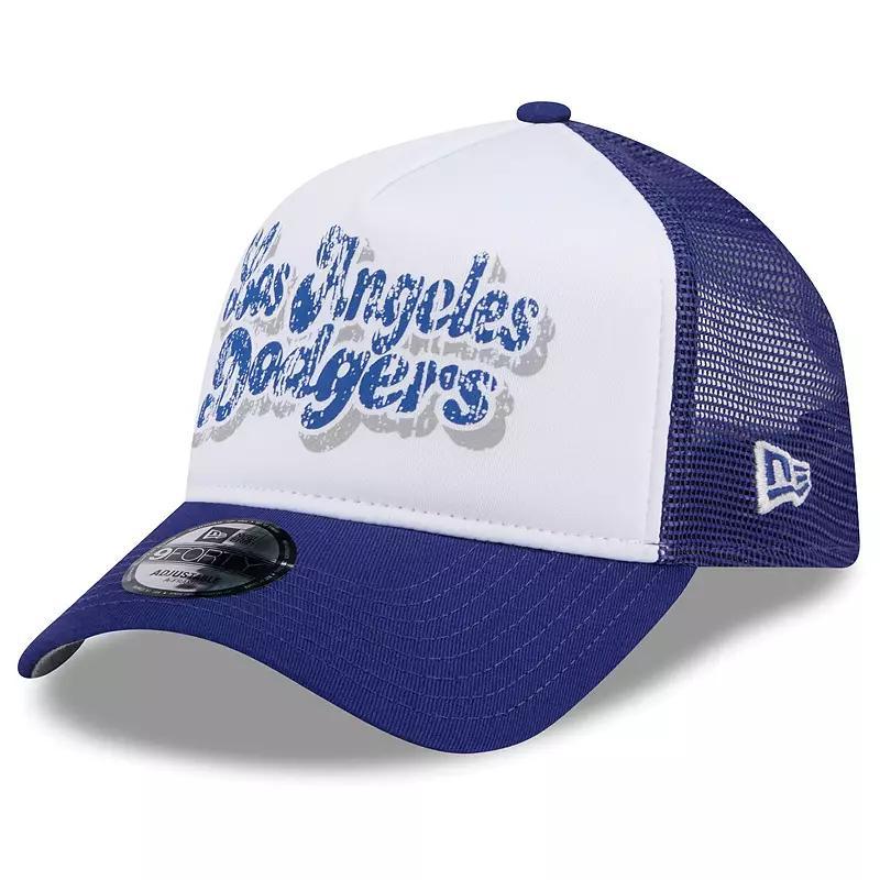 Womens New Era /Royal Los Angeles Dodgers Throwback Team Foam Front A-Frame Trucker 9FORTY Adjustable Hat Product Image