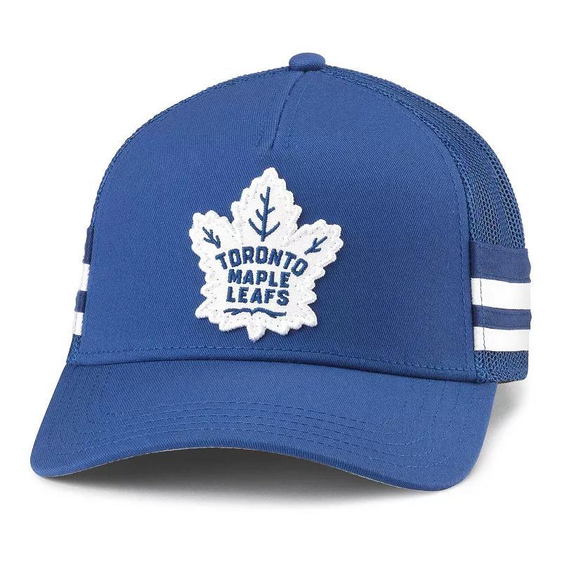 Mens American Needle Blue Toronto Maple Leafs HotFoot Stripes Trucker Adjustable Hat Product Image