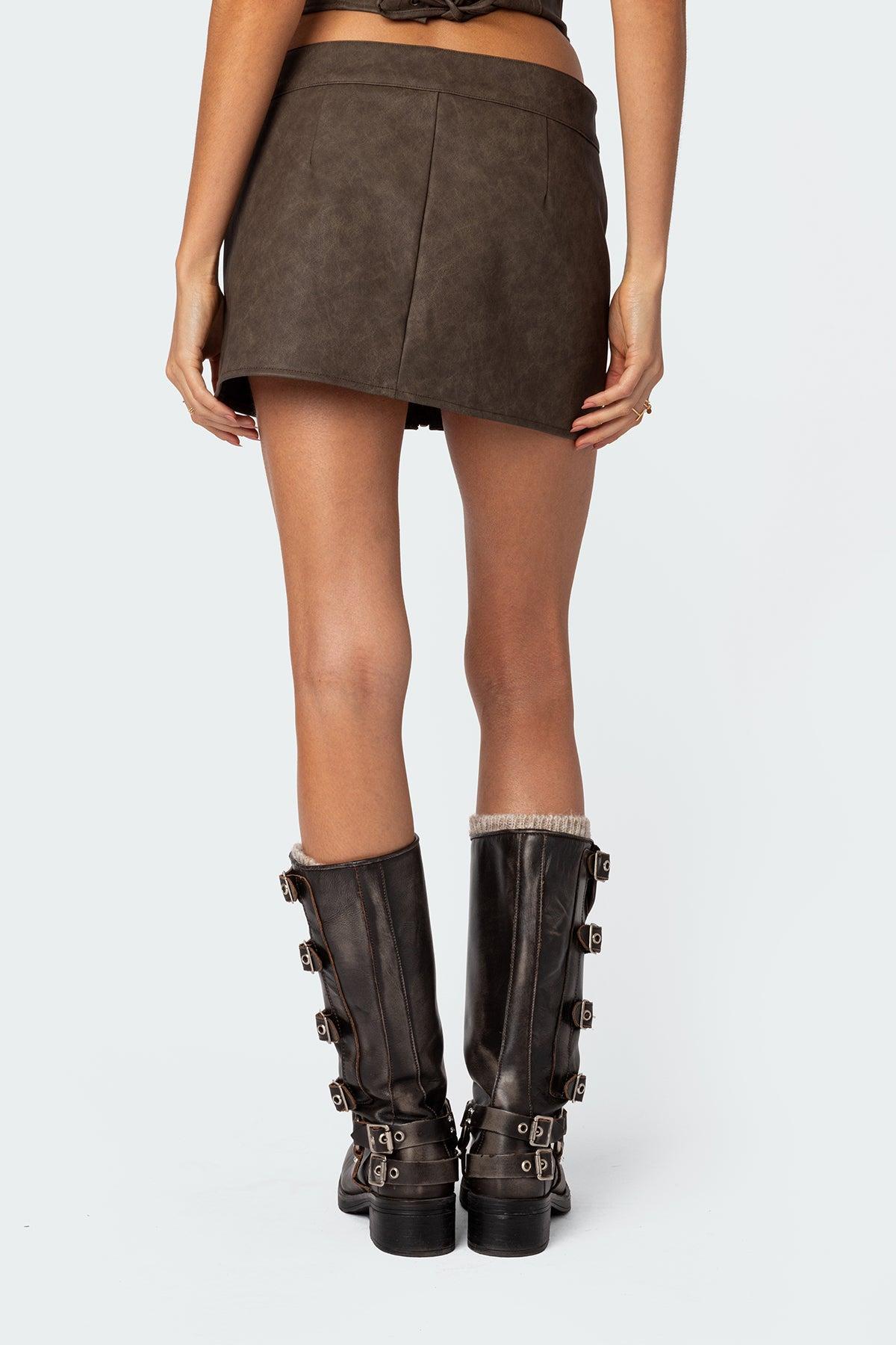 Ziva Faux Leather Mini Skirt Product Image