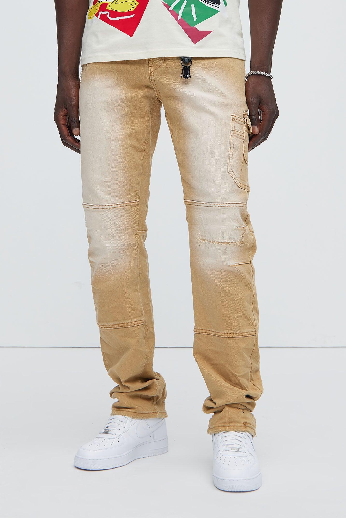 Chill Out Washed Slim Flare Jeans - Khaki Product Image