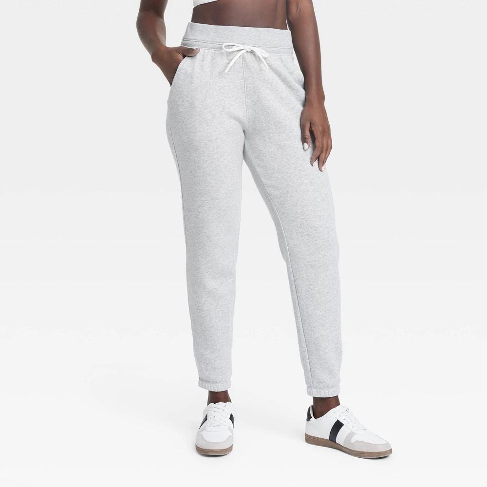 Womens Fleece High-Rise Jogger Sweatpants - All In Motion Heathered XS product image