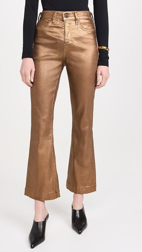 Veronica Beard Jean Carson Ankle Flare Metallic Jeans | Shopbop Product Image