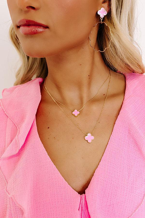 Final Touch Layered Necklace in Pink Product Image