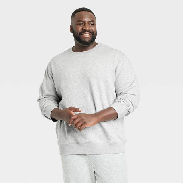 Mens Big & Tall Regular Fit Crewneck Pullover Sweatshirt - Goodfellow & Co Heathered Gray XXLT Product Image