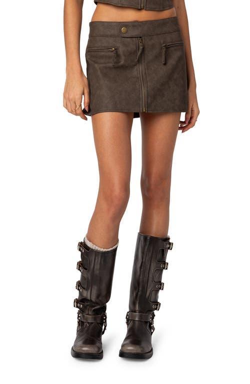 EDIKTED Ziva Faux Leather Miniskirt Product Image