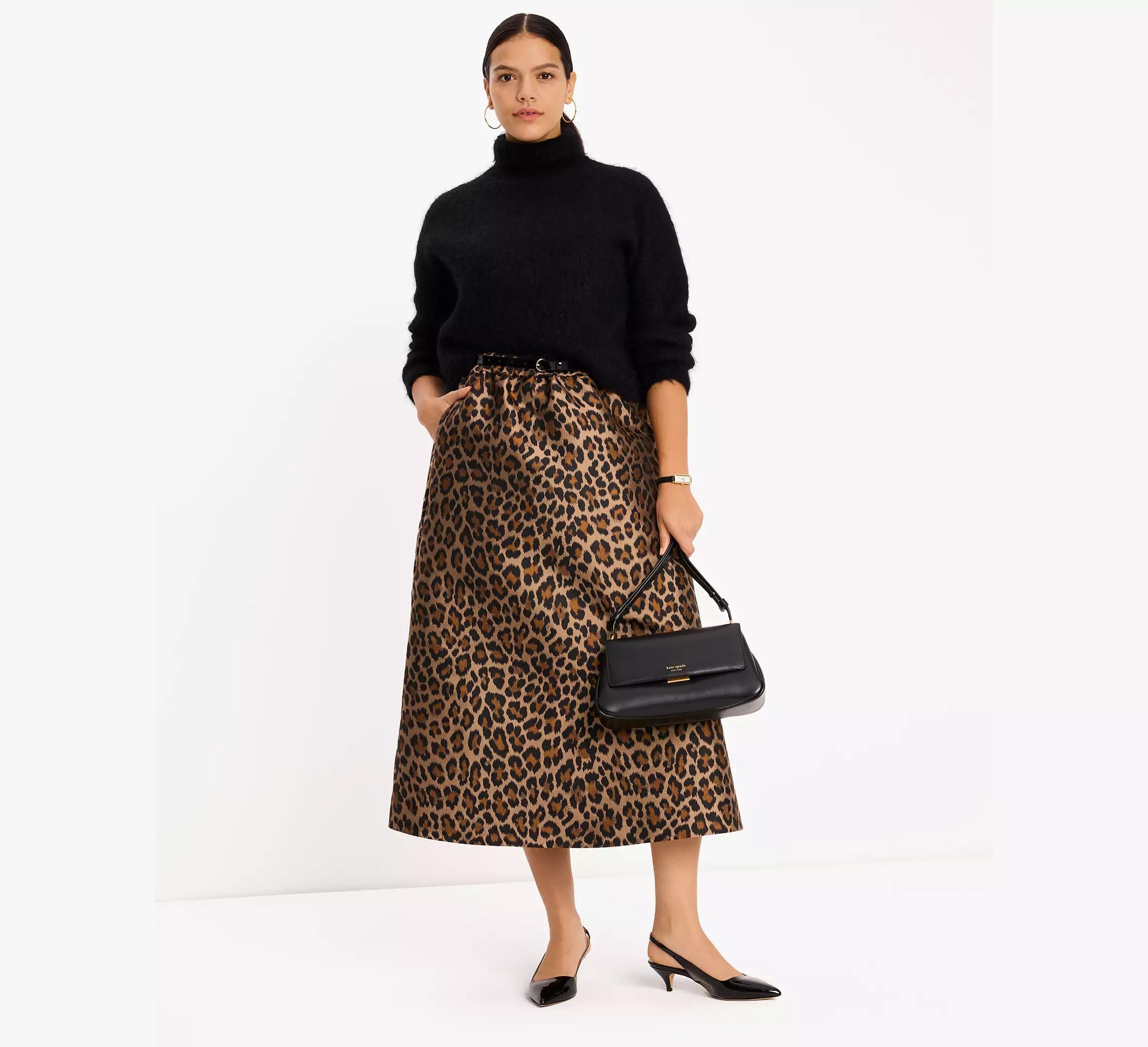 Classic Leopard Midi Skirt Product Image