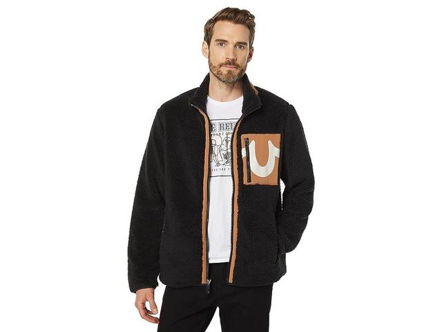 True Religion Zip-Up Sherpa Jacket (Jet ) Men's Clothing Product Image