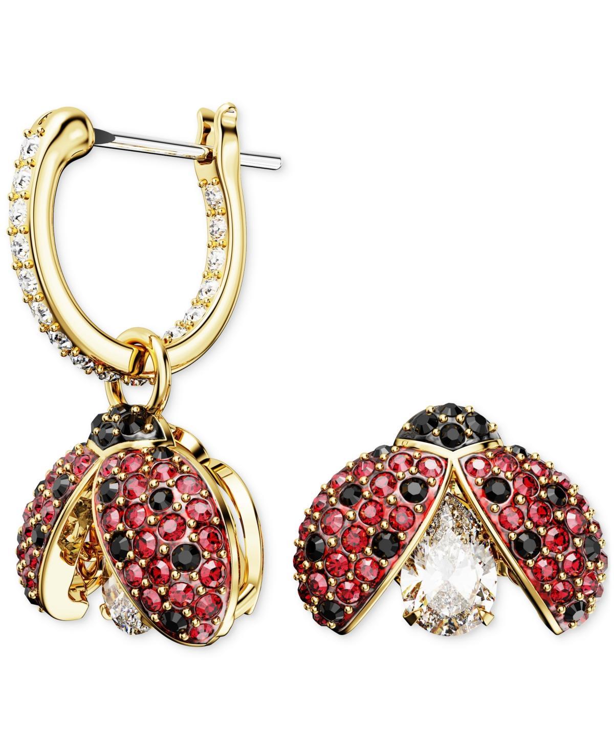 Swarovski Idyllia Ladybug Crystal Mismatch Drop And Stud Earrings Product Image