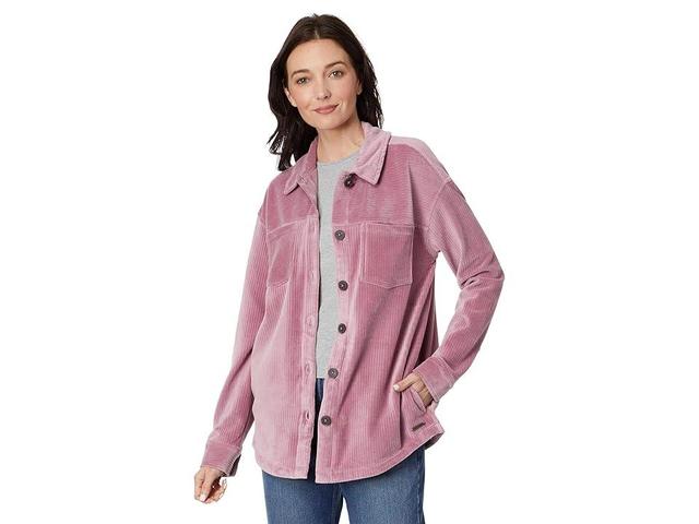 Carve Designs Hudson Stretch Cord Shacket (Orchid) Women's Clothing Product Image