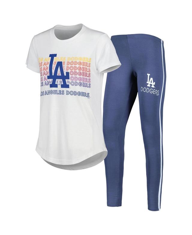 Womens Concepts Sport Charcoal/White Los Angeles Dodgers Sonata T-Shirt & Leggings Sleep Set Product Image