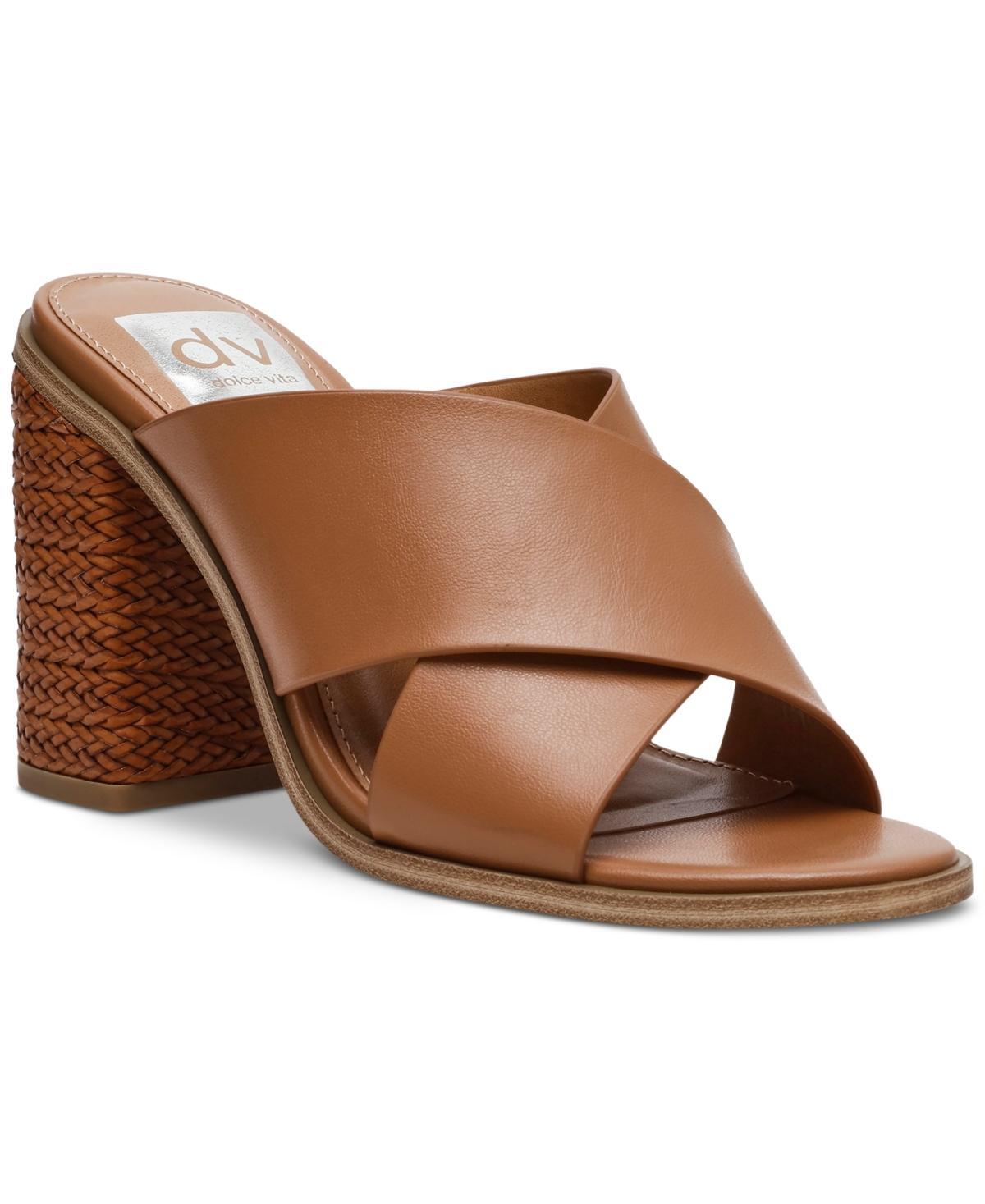 Dv Dolce Vita Womens Ricky Crossband Raffia Block-Heel Slip-On Sandals Product Image