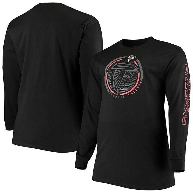 Men's Fanatics Branded Black Atlanta Falcons Big & Tall Color Pop Long Sleeve T-Shirt Product Image