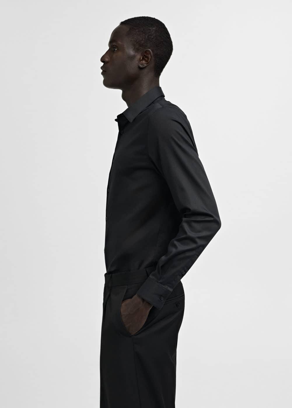 MANGO MAN - Super slim-fit poplin suit shirt blackMen Product Image