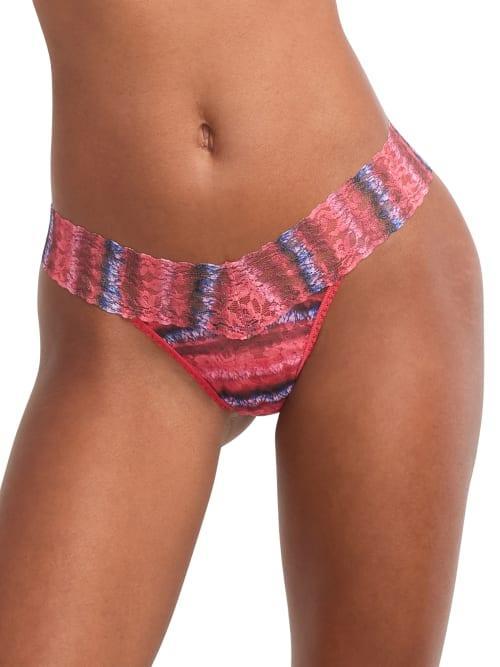 Leopard-Print Lace Low-Rise Thong Product Image