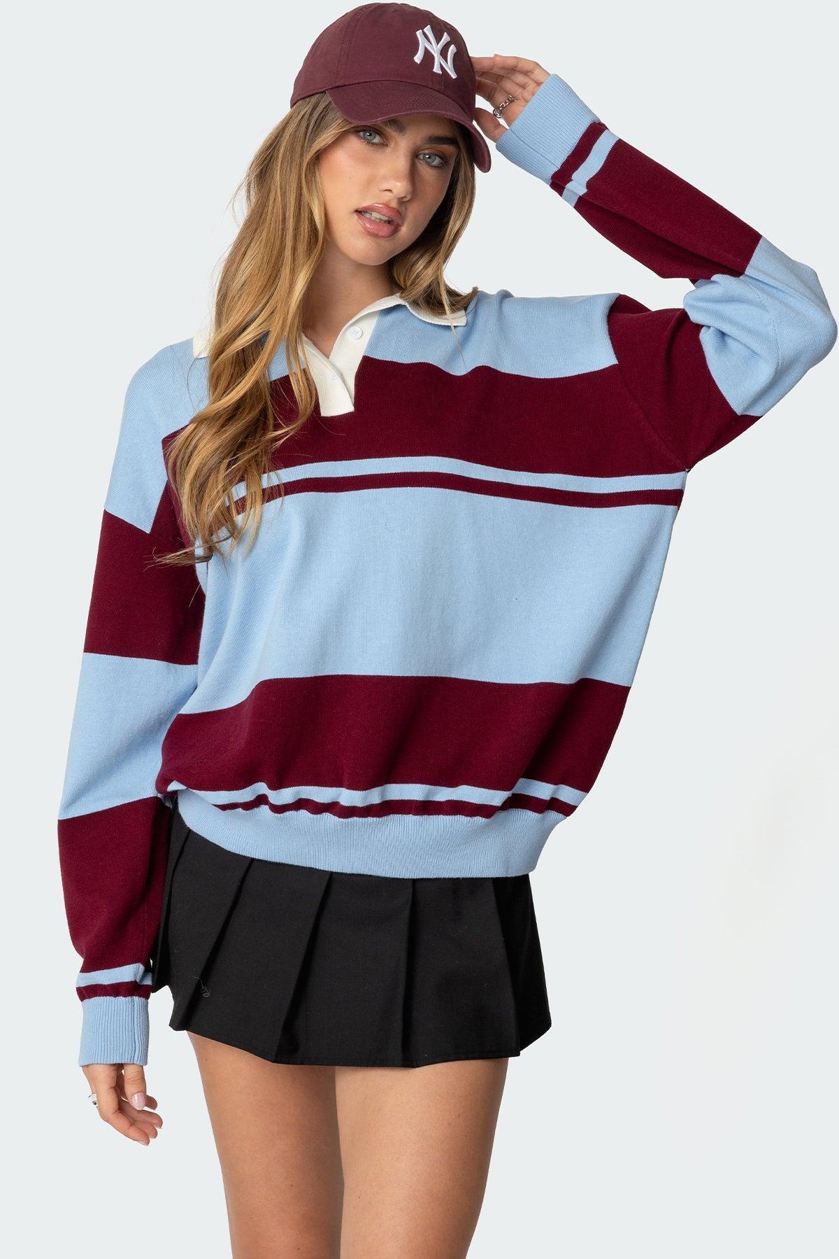 Kian Striped Polo Sweater Product Image