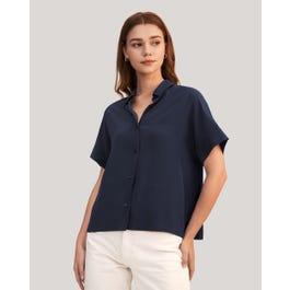 Women Casual Short Sleeves Loose Silk T-Shirt Product Image