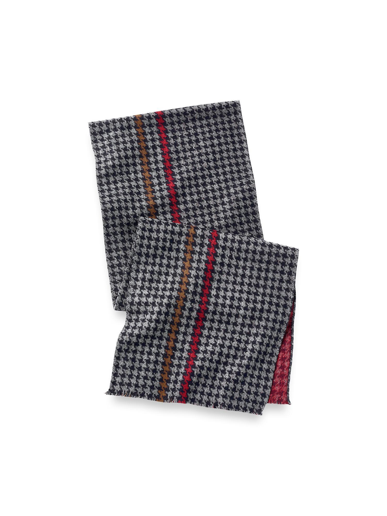 Houndstooth Stripe Brushed Silk Scarf Product Image